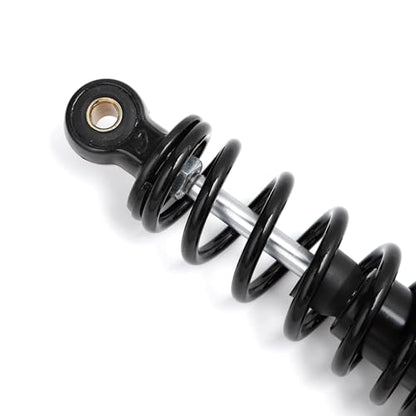 Minho Dual Rear Shock Absorbers with Adjustable Spring Preload in Heavy Iron Material Compatible with Chinese GY6 4-Stroke Engine Taotao ATV Go Kart, Black Color, 310MM Length - size: 310mm