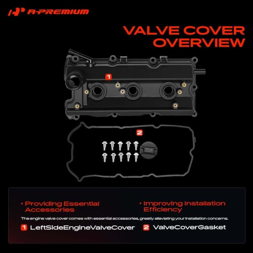 A-Premium Left Side Engine Valve Cover, with Gasket - style: Left Cover