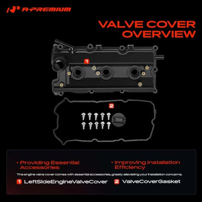 A-Premium Left Side Engine Valve Cover, with Gasket - style: Left Cover
