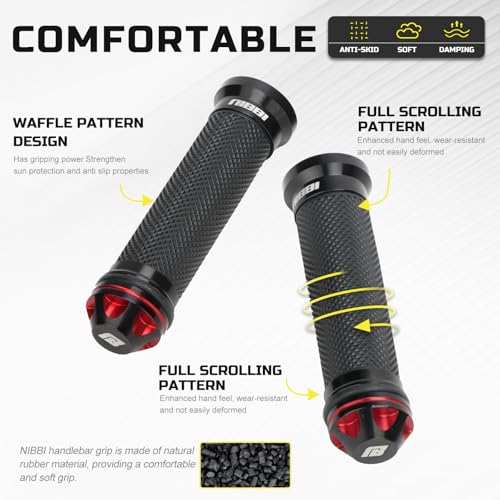 NIBBI Throttle Assembly Set, 7/8'' Grips 22mm Twist Throttle with Cable, Fit for Scooter GY6 Moped ATV - color: Red