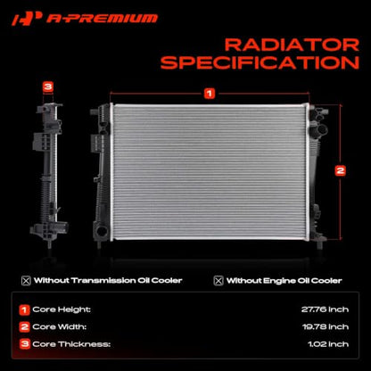 A-Premium Engine Coolant Radiator Assembly Compatible with Chrysler