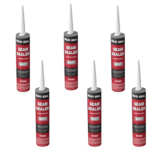 Maxi-Seal Gray Polyurethane Seam Sealer (6-Pack, 10.5oz Tube) | Durable & Flexible Auto Body Joint Compound | Brushable Automotive Filler to Duplicate OEM Finish (87292) - style: 6 Pack