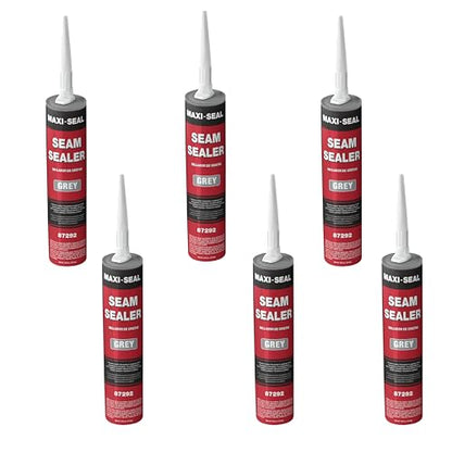 Maxi-Seal Gray Polyurethane Seam Sealer (6-Pack, 10.5oz Tube) | Durable & Flexible Auto Body Joint Compound | Brushable Automotive Filler to Duplicate OEM Finish (87292) - style: 6 Pack