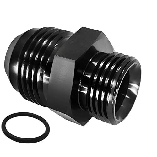 12AN Flare to 10 AN Oring ORB Male Fuel Pump Rail Adapters Aluminum Hose Fitting Black with 10 O-ring Boss - size: 12AN to 10AN orb