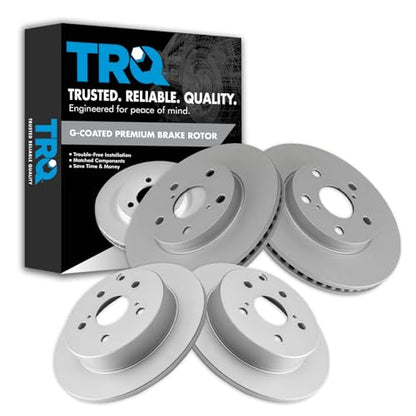 TRQ Front and Rear Brake Rotor Set G Coated - style: BRA15434