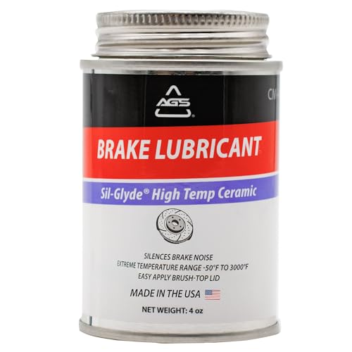 AGS Automotive Solutions Brush Top Can Ceramic-Glyde Silicone Brake Lubricant, 4oz, Compatible with Ceramic and Metallic Brake Pads, Noise Reduction Technology - size: 4oz