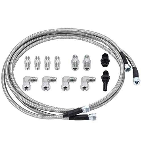6AN 70" Transmission Fluid Oil Cooler Hose Line kit for GM Chevy Transmission 4L80E TH350 TH400 4L60E 700R4 200-4R TR6060 Ford AOD 4R100 4R70W and C5 Stainless Steel Braided PTFE Hose - size: 70inch