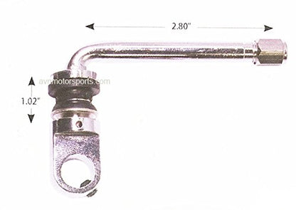 (4) Chrome 2.8" TPMS Valve Stems With TPMS Adapter ¦ 90 Degree ¦ Multi-Piece Wheels ¦ HRE MIRO FORGIATO WORK SSR WEDS