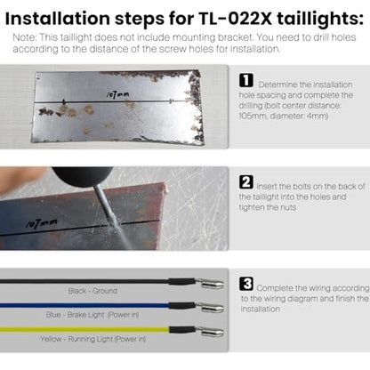 Motorcycle Tail Light, ATV Brake License Plate Rear Lights (Smoke) - color: Smoke
