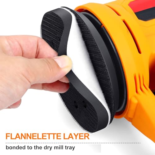 POLIWELL 5 Inch 8-Hole Interface Pad for Orbital Sander, Hook & Loop