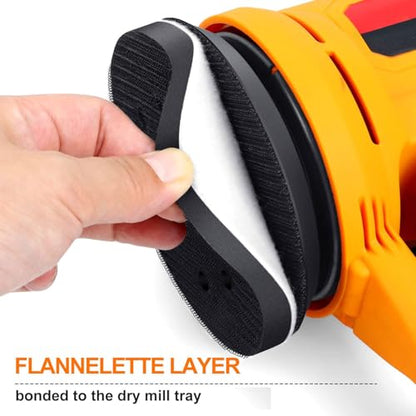 POLIWELL 5 Inch 8-Hole Interface Pad for Orbital Sander, Hook & Loop