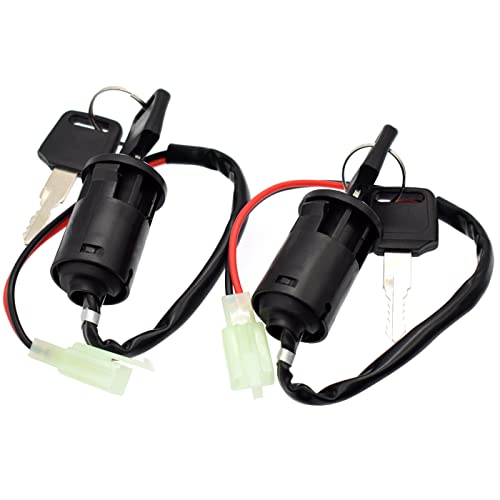 2 PCS 2 Wire Ignition Key Switch for Electric Scooter Golf Scooter Bikes ATV Moped GoKart U KS51 Motorcycle 2 Position Type on Off