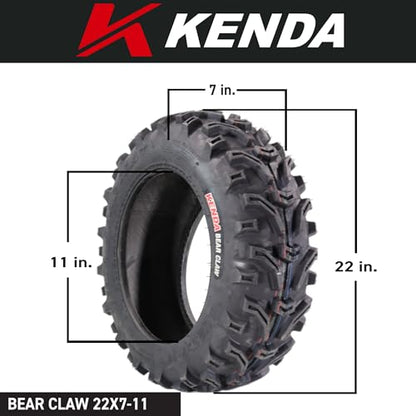 Kenda Bear Claw Front 22x7-11 & Rear 22x12-9 ATV, UTV, or SXS Tires - size: 22x7-11 & 22x12-9