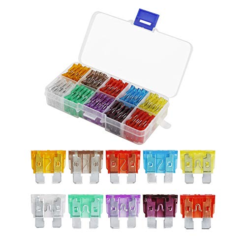 AHL 100PCS Standard Fuses Kit(5A 7.5A 10A 15A 20A 25A 30A 35A 40A 50A),Car Fuses Assortment Kit,Standard Blade Fuses Automotive for Car, RV, Boat,Truck, Marine, Motorcycle, Auto, ATV Fuse - size: Standard 100pcs