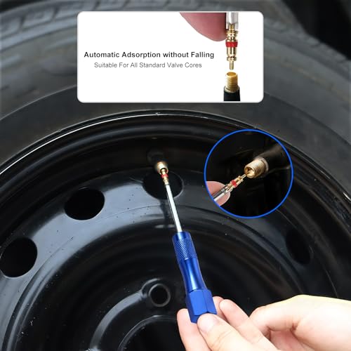 2-Pack Schrader Tire Valve Tool with 10 Brass Valve Cores - size: Schrader 2 PACK+10Cores