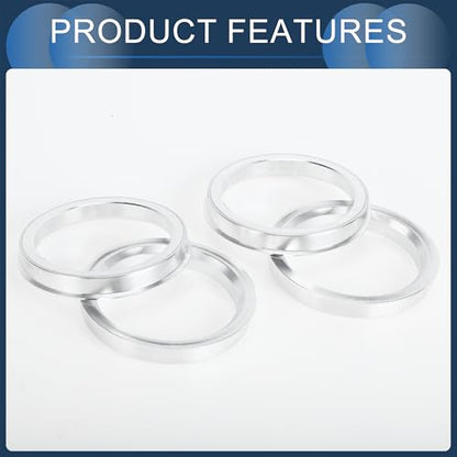 Hub Centric Rings, 60.1mm ID to 72.6mm OD Vehicle Wheel Hubrings Aluminum Alloy, 4 Pcs - size: 60.1mm to 72.6mm