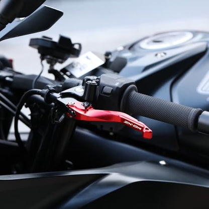 Short Brake Clutch Levers Compatible with K.awasaki Ninja ZX6R 2019 2020 2021 2022 2023 2024 2025 2026 | Front Shorter Levers Handles ZX-6R ZX 6R ZX636 Ninja636 Accessories (red) - color: Red