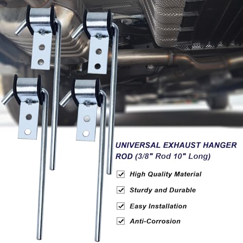 4Pcs Universal Heavy Duty Exhaust Hanger Rod