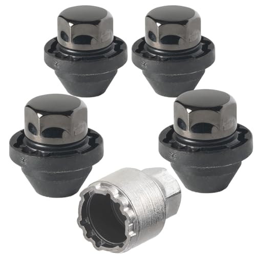 Farad GalaxyLock AG6AF/MX Black Lug nut Wheel-Locks Kit Suitable for Toyota 4Runner 2025, 2026 (M14 X 1.5 Thread Size) - Set of 4 Lug Nuts + 1 Key