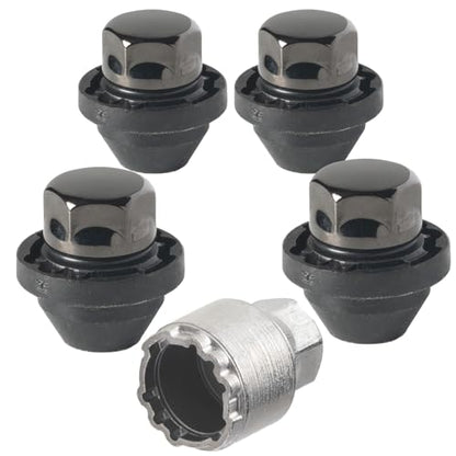 Farad GalaxyLock AG6AF/MX Black Lug nut Wheel-Locks Kit Suitable for Toyota 4Runner 2025, 2026 (M14 X 1.5 Thread Size) - Set of 4 Lug Nuts + 1 Key