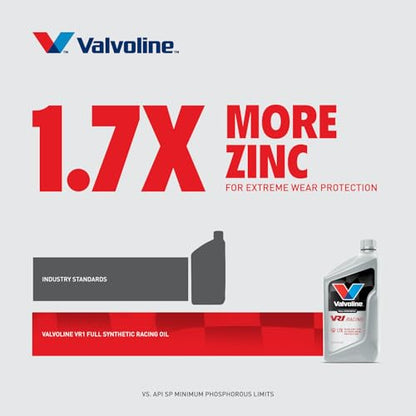Valvoline VR1 Racing Synthetic SAE 10W-30 Motor Oil 1 QT - size: 1 QT, style: Full Synthetic VR1