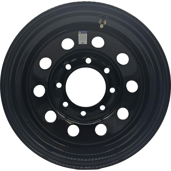 Premium Service 16x6-8 on 6.5 Modular Steel Trailer Wheel (Black) - color: Black