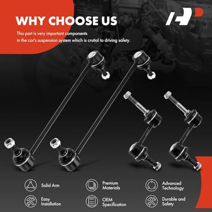 A-Premium Front & Rear Sway Bar Link Stabilizer Bar End Link Kit