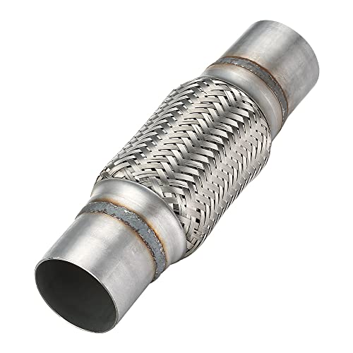 Exhaust Flex Pipe, 2.25''x 6''Stainless Steel Heavy Duty Exhaust Flex Pipe, Double Braid Exhaust Flex Tube, Overall Length 10'' - size: 2.25''x6''x10'', style: 1 PC
