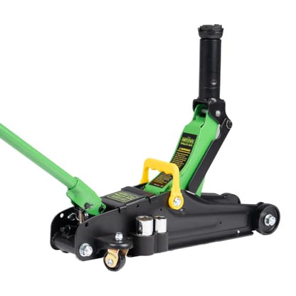 2 Ton (4,400 lbs) Hydraulic Trolley Floor Jack with Wrench Sockets, Quick Lift, Heavy-Duty Steel Construction, Adjustable Height Extension Adapter for Sedans, Trucks, SUVs & ATVs - size: 2 Ton with Extension