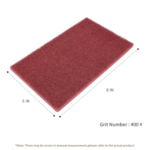 SooGree Red Scuff Pads - 6Pcs Scouring Pad - Very Fine Grade Hand Pads, Paint Primer Prep Adhesion Scratch, 7447 General Purpose Sanding Pad 200 x 125mm/8" x 5" - color: 6 Red