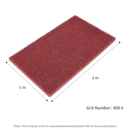 SooGree Red Scuff Pads - 6Pcs Scouring Pad - Very Fine Grade Hand Pads, Paint Primer Prep Adhesion Scratch, 7447 General Purpose Sanding Pad 200 x 125mm/8" x 5" - color: 6 Red