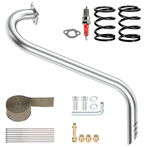 EOPOAYI B200R Exhaust Pipe Kit for Predator 212cc Coleman B200RSV Mini Bike - color: A-Silver