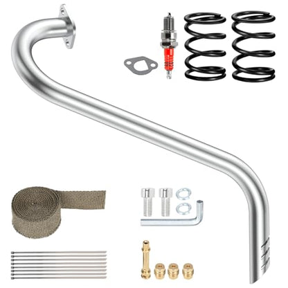 EOPOAYI B200R Exhaust Pipe Kit for Predator 212cc Coleman B200RSV Mini Bike - color: A-Silver