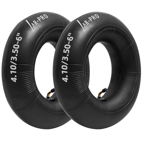 AR-PRO 4.10/4.00/3.50-6 Inner Tubes with TR-87 Bent Valve, Replacement 13x4.00-6 Heavy-Duty Tubes for Lawn Mowers, Tractors, Wheelbarrows, Hand Trucks, Yard Trailers, Snow Blowers and More – 2 Pack - size: 4.10/3.50-6(TR-87)