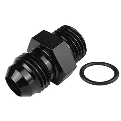 10AN O-ring Boss to AN-10 Male Flare Adapter Fitting 10 AN Flare Twin Hose Union uel Pump Rail Line Aluminum Black Anodized JIC AN10 to AN10 Oring - size: 10AN to 10AN Oring