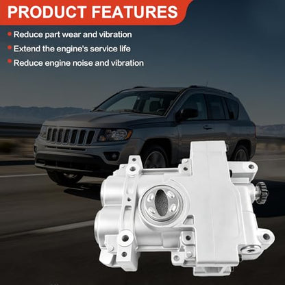 Oil Pump with Balance Shaft for Jeep Compass Patriot 2007-2017, Dodge Avenger 2008-2014 Caliber 2007-2012 Journey 2009-2017, Chrysler 200 Sebring 2007-2017,2.4L L4 ED3/EDG, Replaces 68127987AB - size: YB014