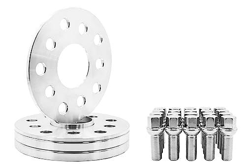 Complete Kit of 12mm Hubcentric Wheel Spacers with Extended Shank 12x1.5 Chrome Lug Bolts