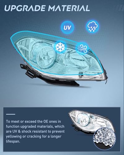Nilight Headlight Assembly Compatible with 2008-2012 Chevy Malibu - color: Chrome Housing Clear Reflector, size: 2008-2012 Chevy Malibu