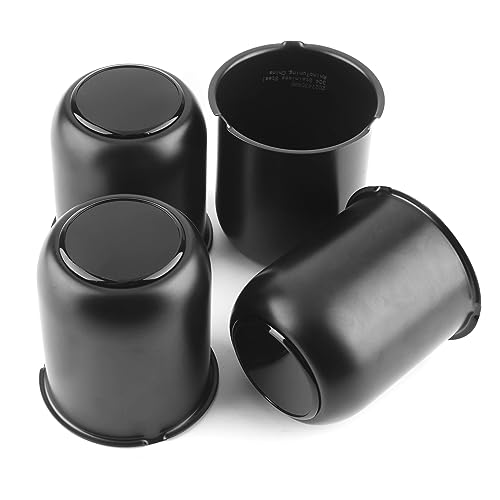 4Pcs 3.19" OD 3.62" H Trailer Wheel Center Caps with Removable Top - color: Matt Black, size: 3.19" OD 3.62" H