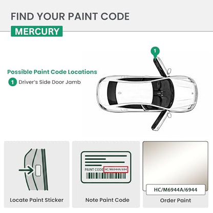 ERA Paints - HC/M6944A/6944 - Ivory Parchment Pearl for MERCURY Exact OEM Color Match Automotive Touch Up Paint for Cars - Spray Paint with Premium Spray Nozzle - Premium Kit - Made in USA - style: Spray - Premium Kit