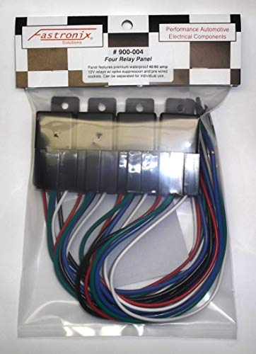 Fastronix High Current 40/60A Relay Panel with Interlocking Sockets - size: 4 Relay and Socket Panel