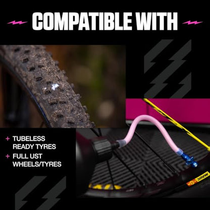 Muc Off No Puncture Hassle Tubeless Sealant, 1 Liter - Advanced Bicycle Tyre Sealant with UV Tracer Dye that Seals Tears and Holes Up to 6mm, Pink - size: 1000ml