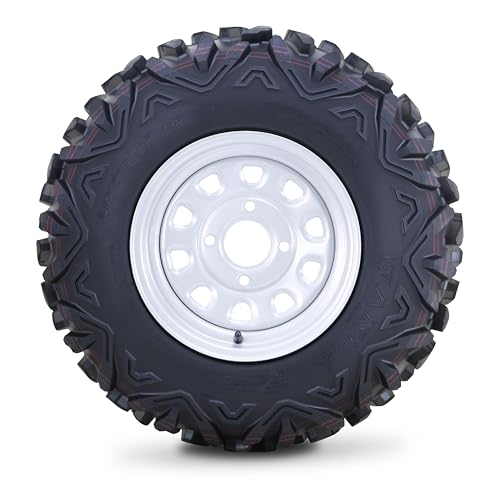 WANDA ATV Tire and Wheel Set 25x8-12 25x10-12 on 4x110mm PCD 5+2 Silver Rim - size: 4x110mm 5+2 wheel
