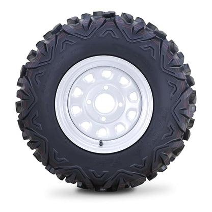 WANDA ATV Tire and Wheel Set 25x8-12 25x10-12 on 4x110mm PCD 5+2 Silver Rim - size: 4x110mm 5+2 wheel