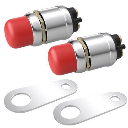 BFXM 2 PCS Push Button Starter Switch, 12V 50A Momentary Push Button Switch - color: red-2