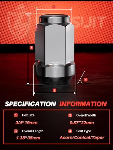 Sposuit 20 Pcs M12x1.5 Chrome Lug Nutss, 19mm Hex - Replacement for Mazda - color: Chrome, size: M12x1.5, style: 20 Pack HexDrive