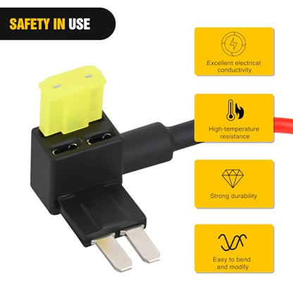 Nilight 10 Pack Micro2 Car Add a Circuit ATR Blade Fuse Tap Adapter - color: 10Pcs Micro2