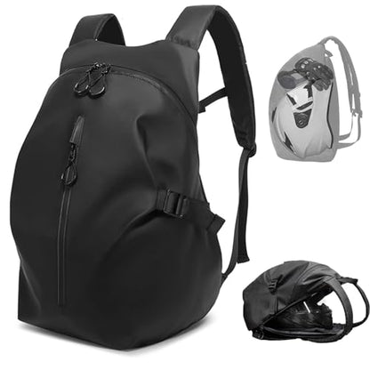 Motorcycle Helmet Backpack, Waterproof Riding Backpacks for Men - color: Black(Backpack)