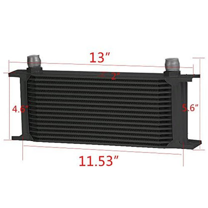 G-PLUS Transmission Engine Oil Cooler Kit 16 Row AN10-10AN Aluminum Compatible with BMW Mini Cooper S Supercharger R53 Engine 2001-2006 - color: Black/16 Row, size: Separation Style