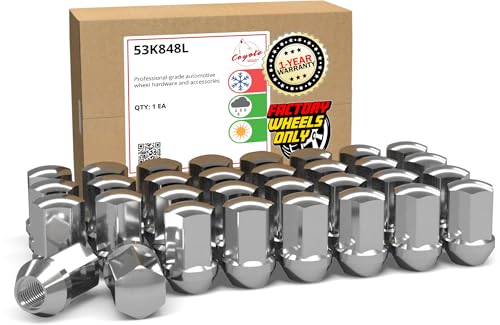 Wheel Accessories Parts 32 Pcs M14x1.5 14x1.5 Thread OEM Style Lug Nuts 1.77" Long Chrome 7/8" 22mm Hex Fits Chevy GMC Silverado Sierra 2500 HD 3500 HD GM 9596070 ｜ 611-236 - color: Chrome, style: Silverado 2500 & 3500